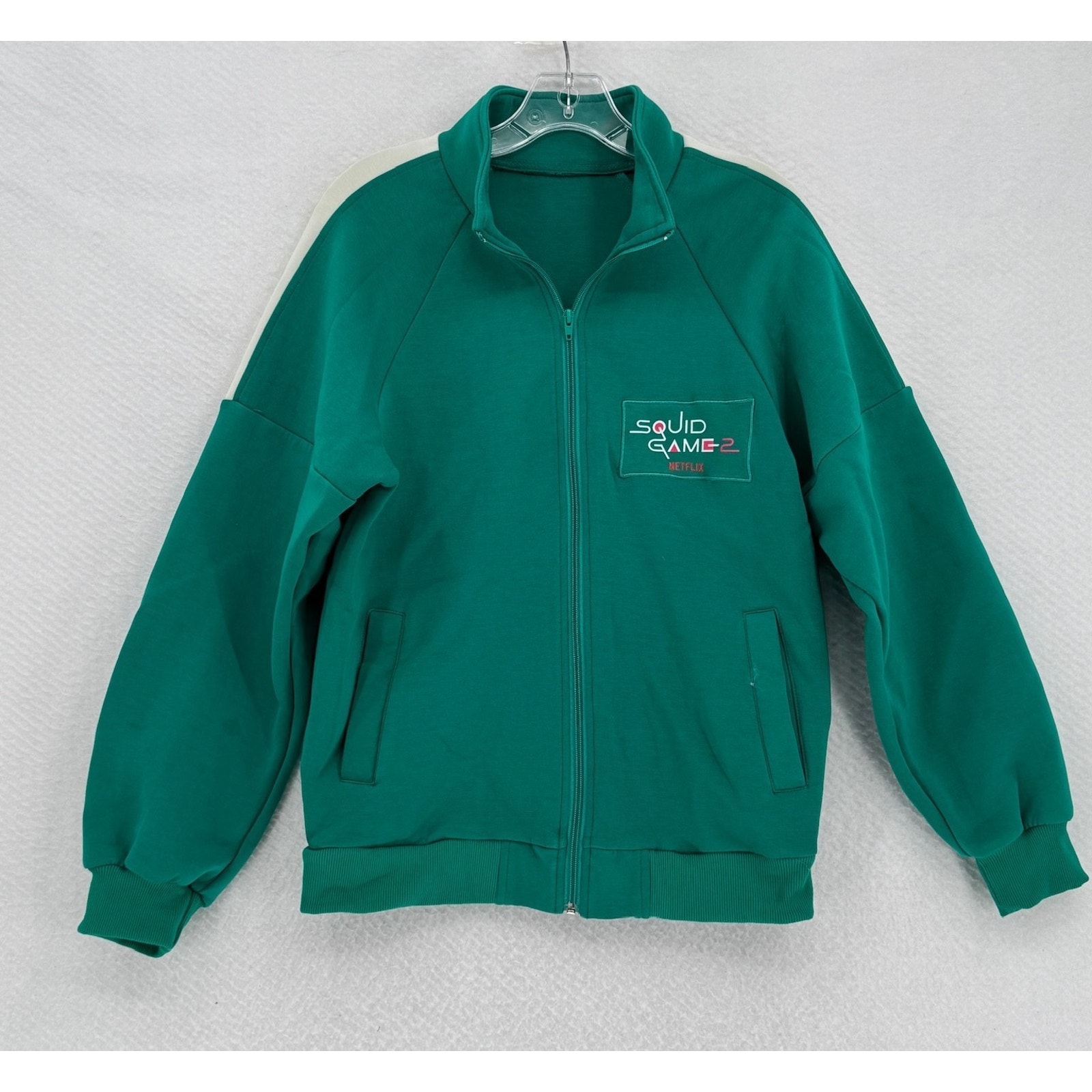 Squid Game 2 Official Netflix Tv Show Promotion Green Zip Track Jacket Sz S/M